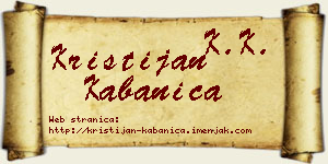 Kristijan Kabanica vizit kartica